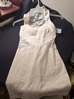 Lace-Trim Cream Slip Chemise